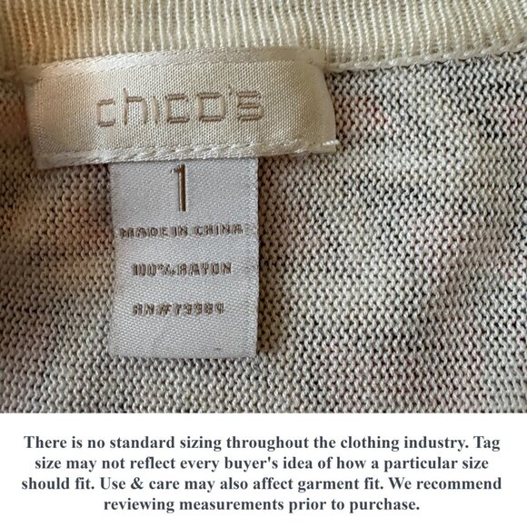 Chicos Womens Daniella Cardigan Sweater Tribal Diva 3/4 Sleeve Rayon Size 1 | M - Picture 11 of 14